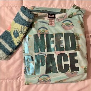 NWT Disney Star Wars Baby Yoda Grogu The Child 3
Piece PJ Set Long Sleeve